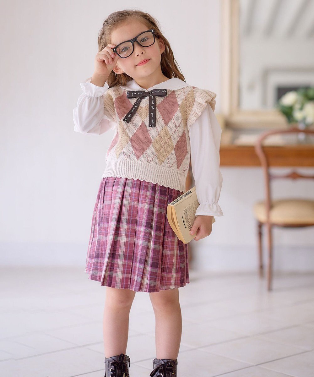 ANY KIDS アーガイル ニット ベスト 