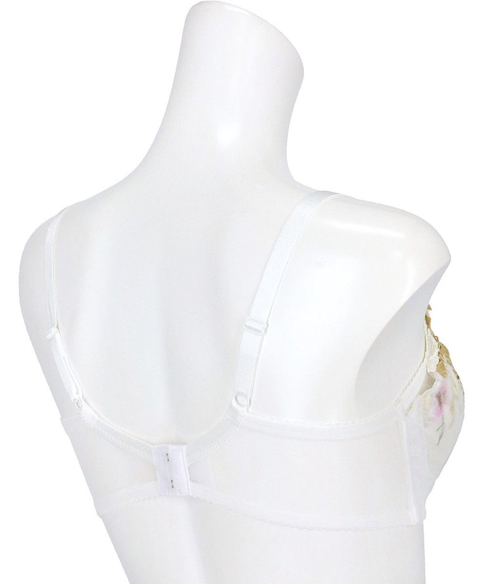 WACOAL 【リボンブラ 脇すっきり】 ブラジャー 脇高設計 着やせシルエット 動いても谷間キープ Gカップまで対応 大きいサイズ レディース BXB483 /ワコール 