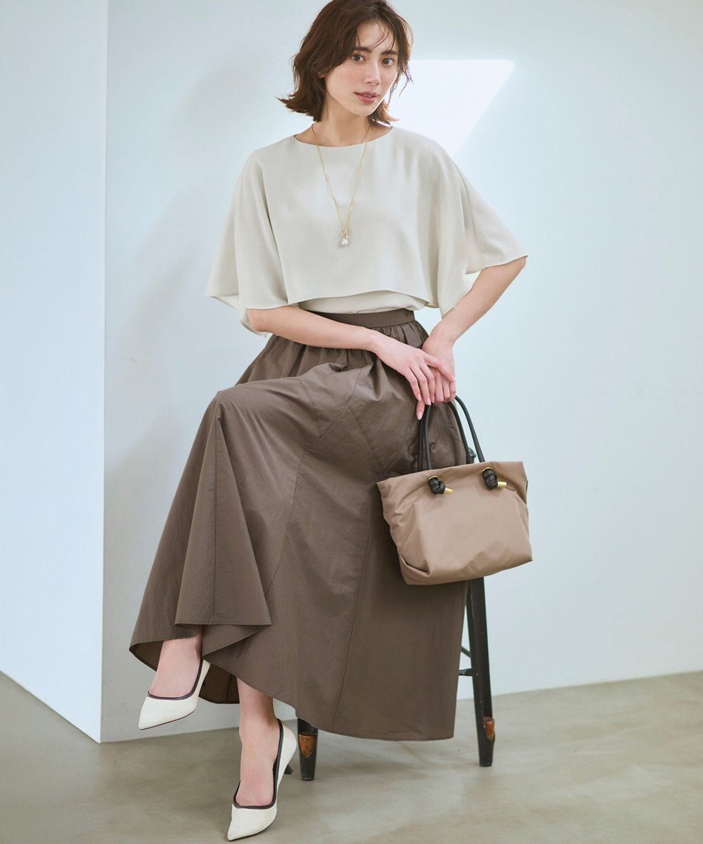 23区 L ナイロンコットンタフタ フレアスカート 