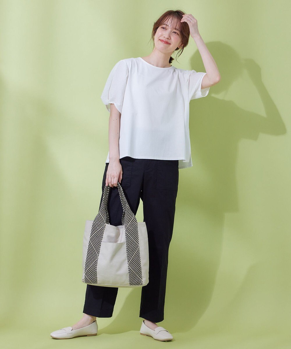 ANY L 【吸水速乾/UVケア】ミニサッカーコンビ袖ボリュームカットソー 