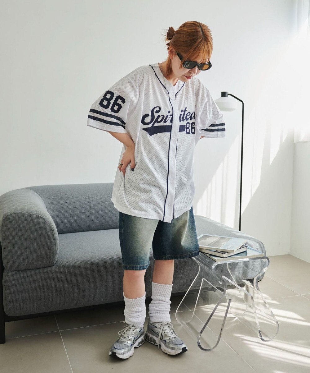 WEGO ベースボールメッシュビッグシャツ 