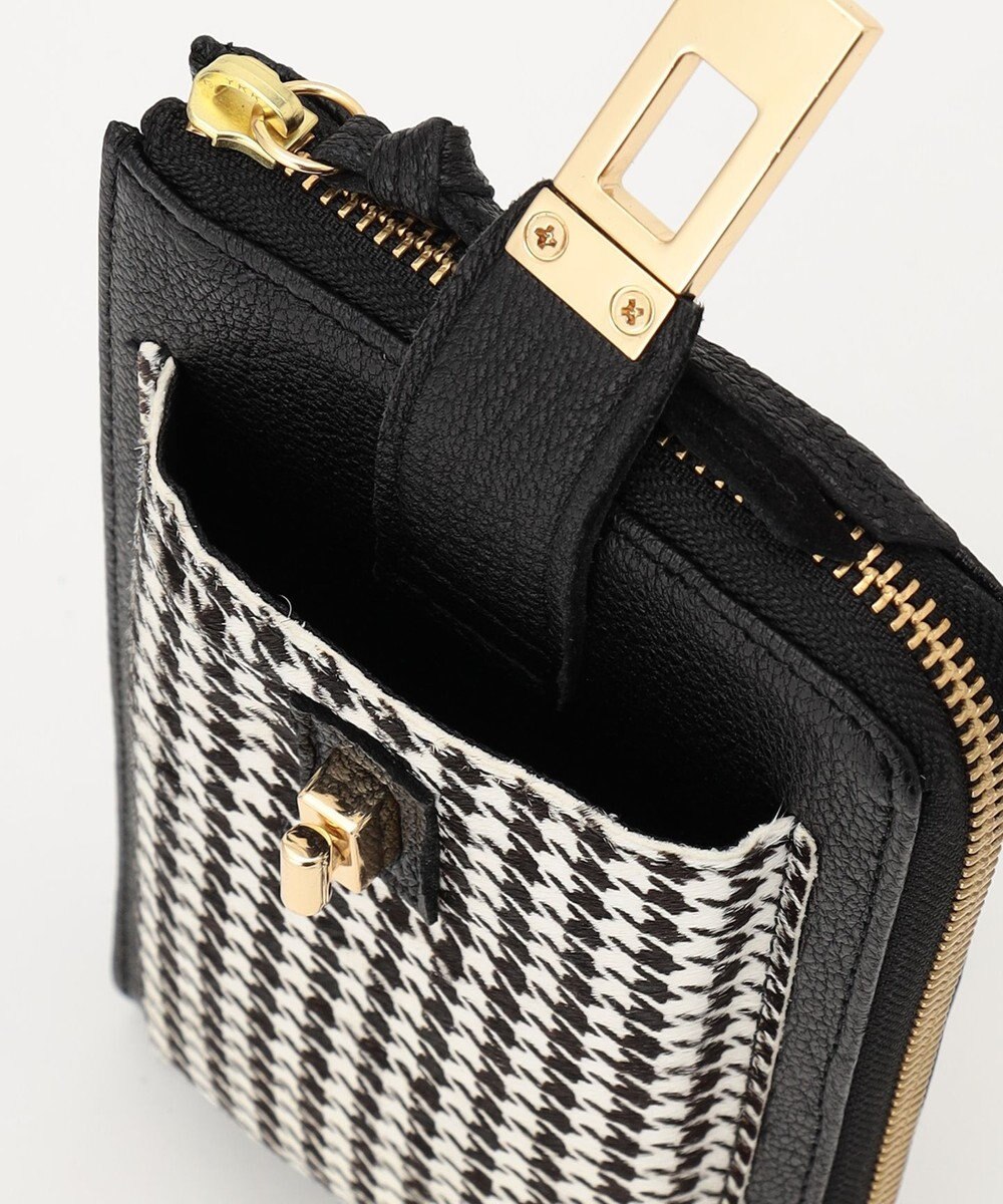 UNBILLION perche 牛革ハラコタイプ×ゴートモバイルウォレットショルダー 