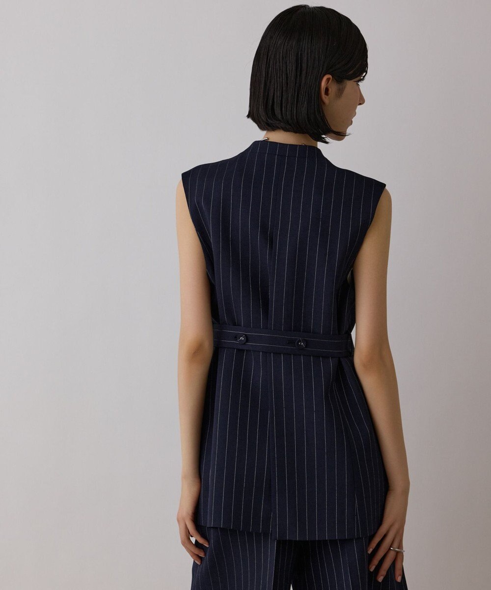 GRACE CONTINENTAL ストライプノーカラージレ 