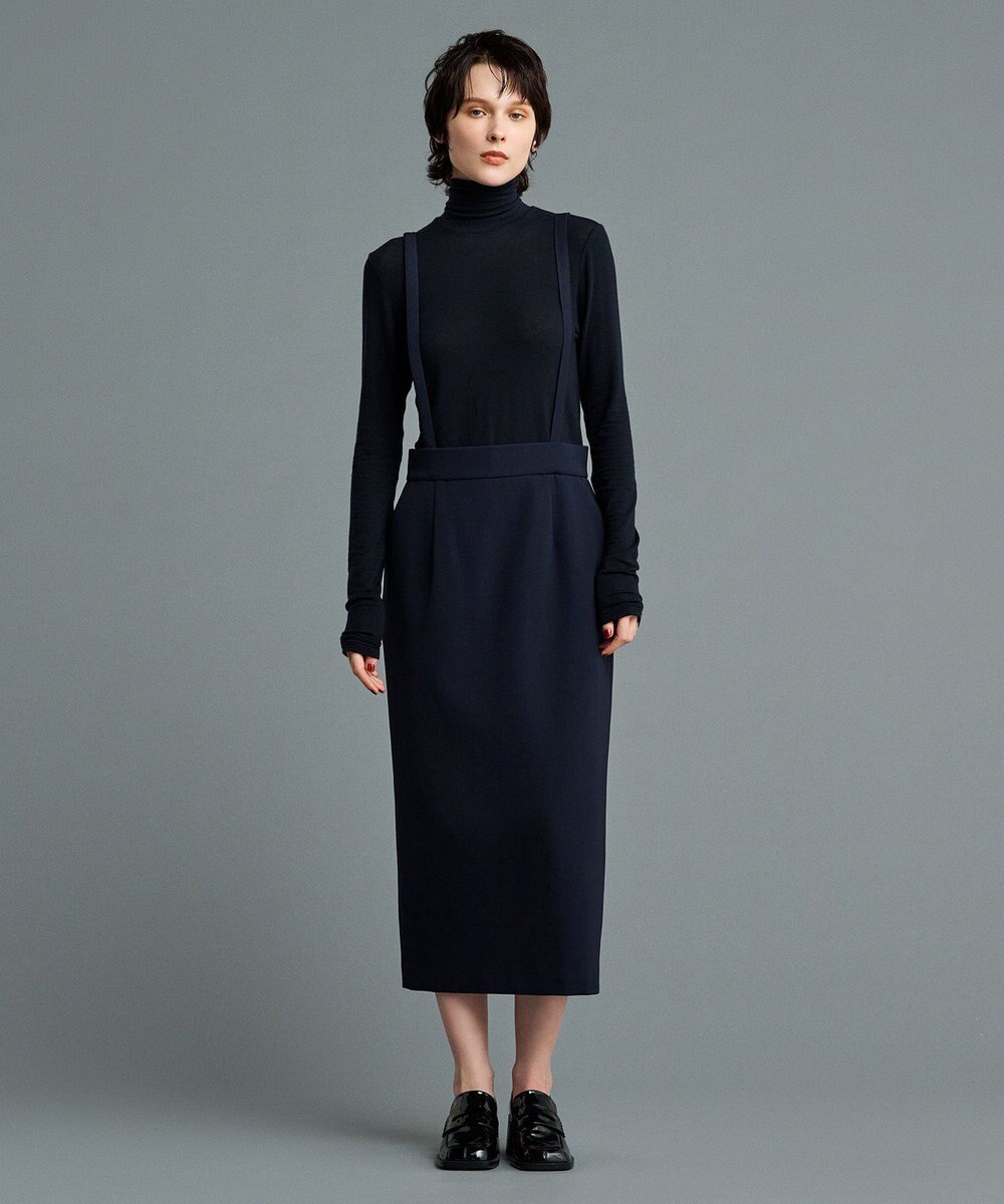 uncrave 【防しわ・UVカット・洗濯機洗い可】バルキーツイル スカート(サスペンダー付き)（uncrave STANDARD） 