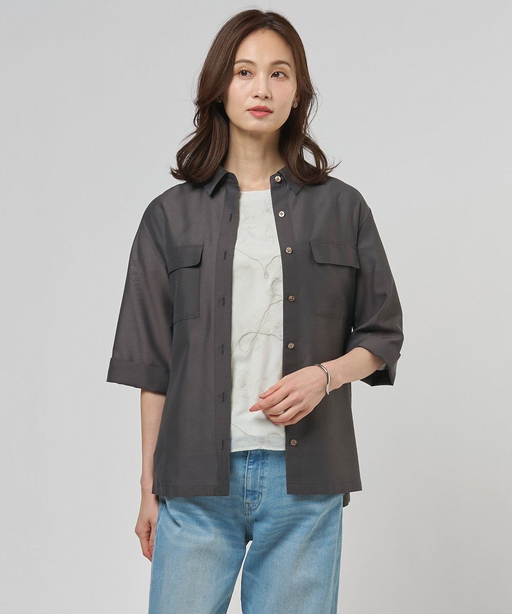 J.PRESS LADIES L リネンシアースラブ シャツ ブラウス 