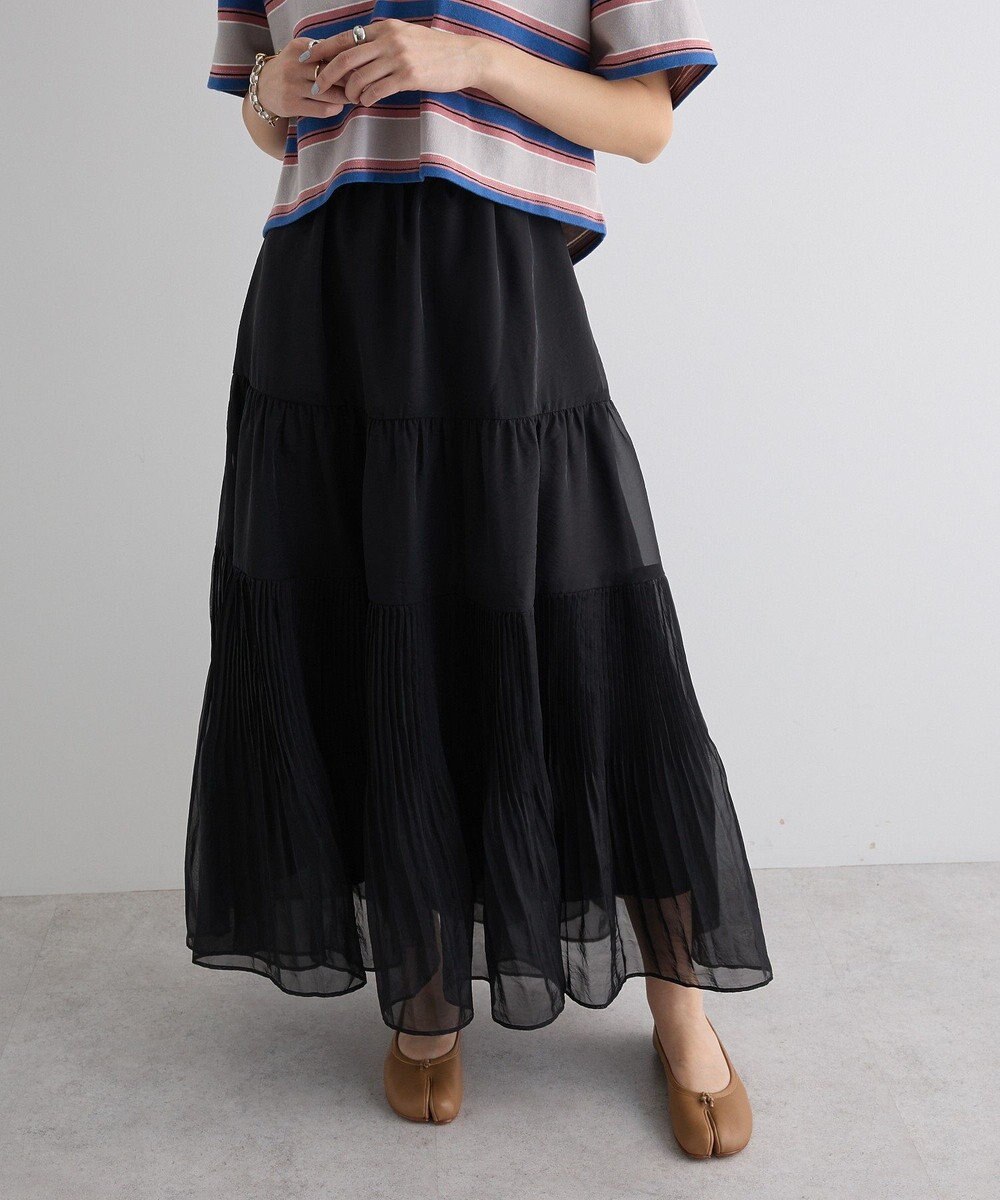 Green Parks エアリーティアードスカート 