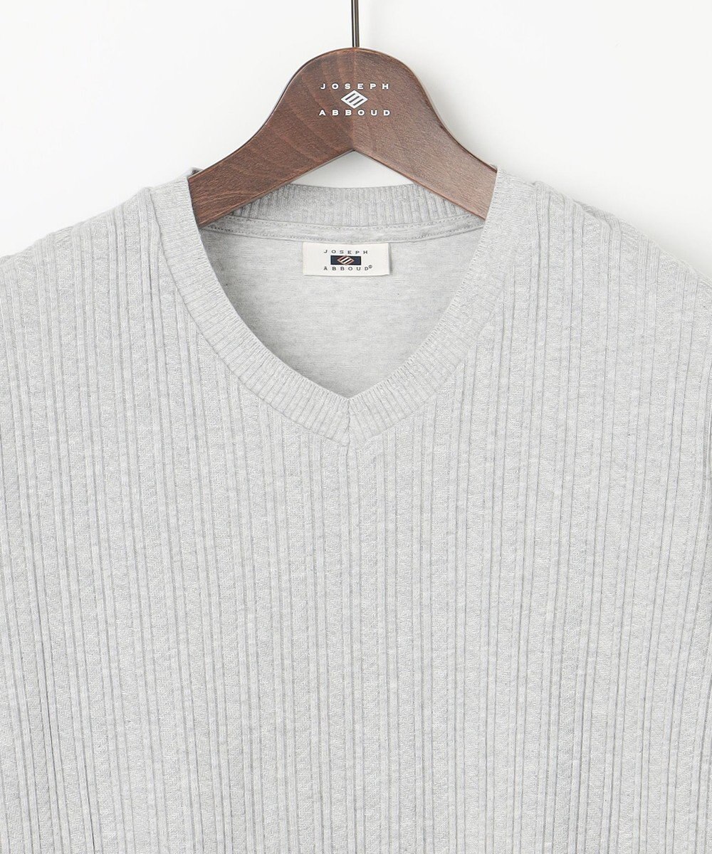 JOSEPH ABBOUD 【キングサイズ・ビジカジ】ストライプリンクス VネックＴシャツ 