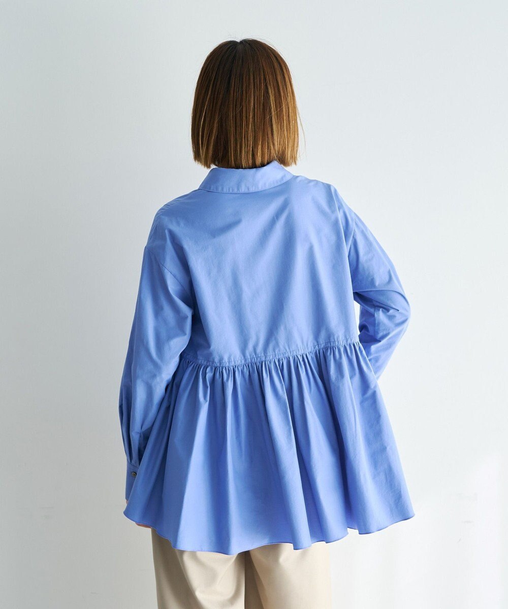 YECCA VECCA ペプラムギャザーシャツ 