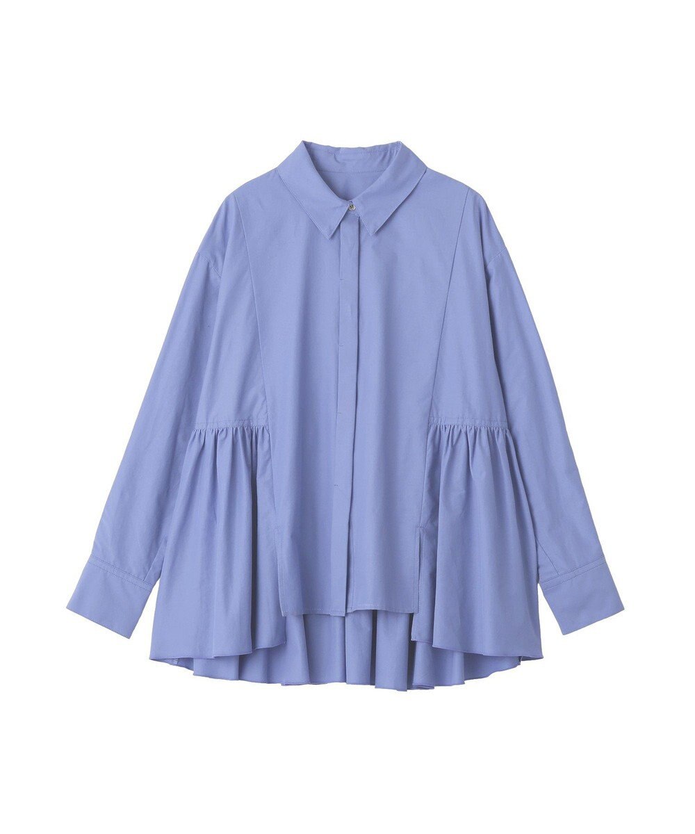 YECCA VECCA ペプラムギャザーシャツ 