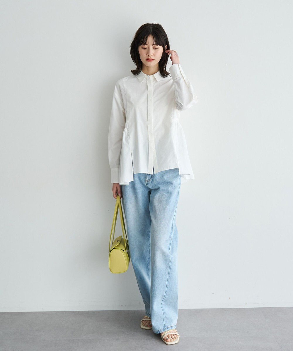 YECCA VECCA ペプラムギャザーシャツ 