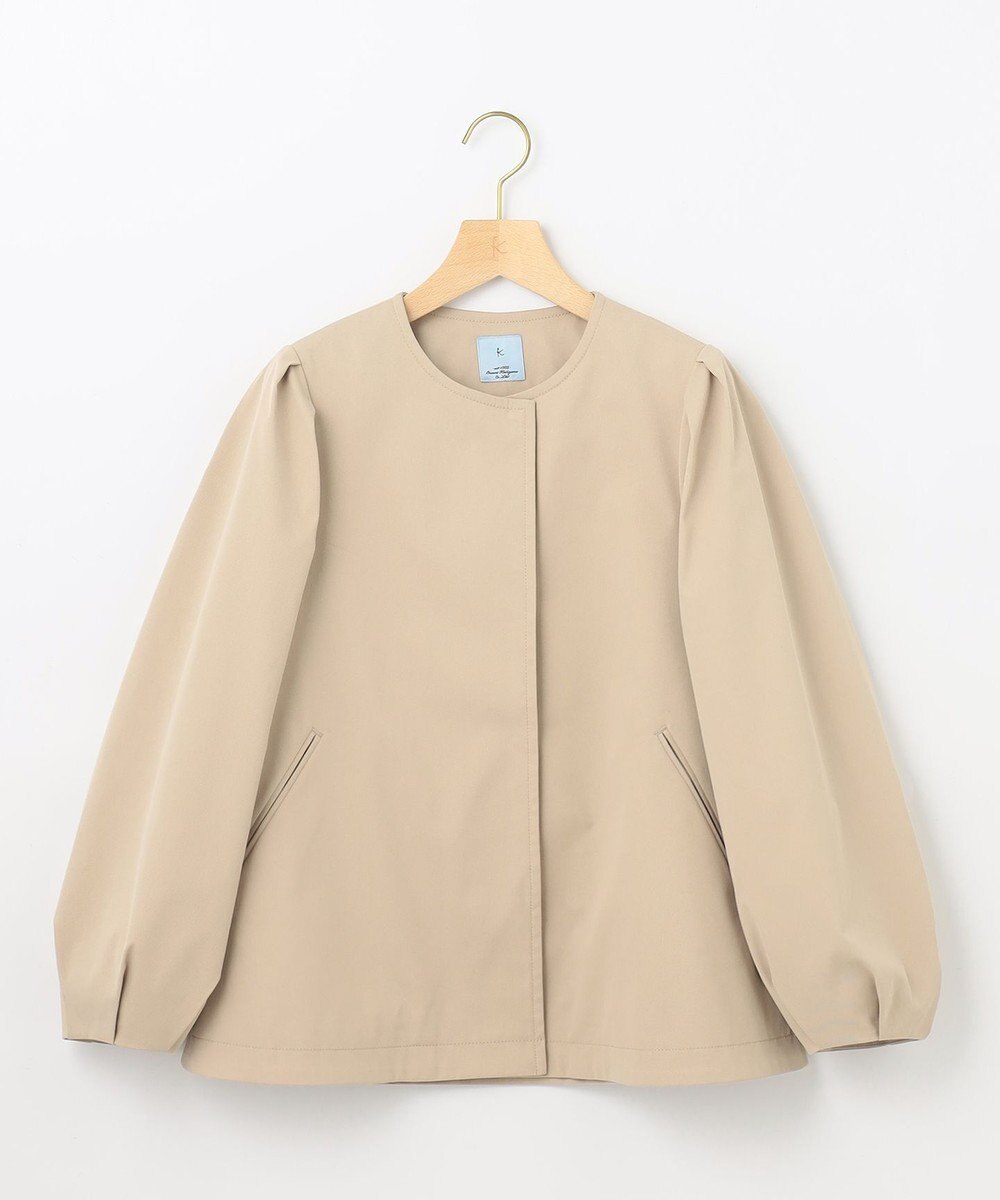 組曲 S コットンライクツイル ノーカラーショート丈コート 