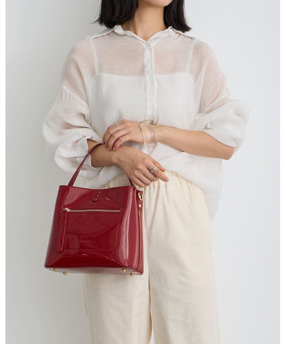 MioFIRANO スクエアエナメルハンドバッグ 2WAY　FIRANO フィラノ 