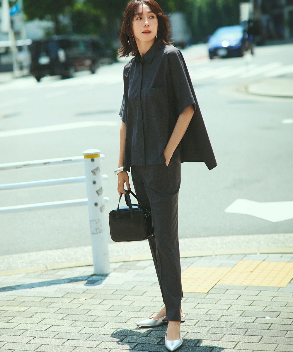 23区 L 【洗える】TWマットクロス スティック パンツ 