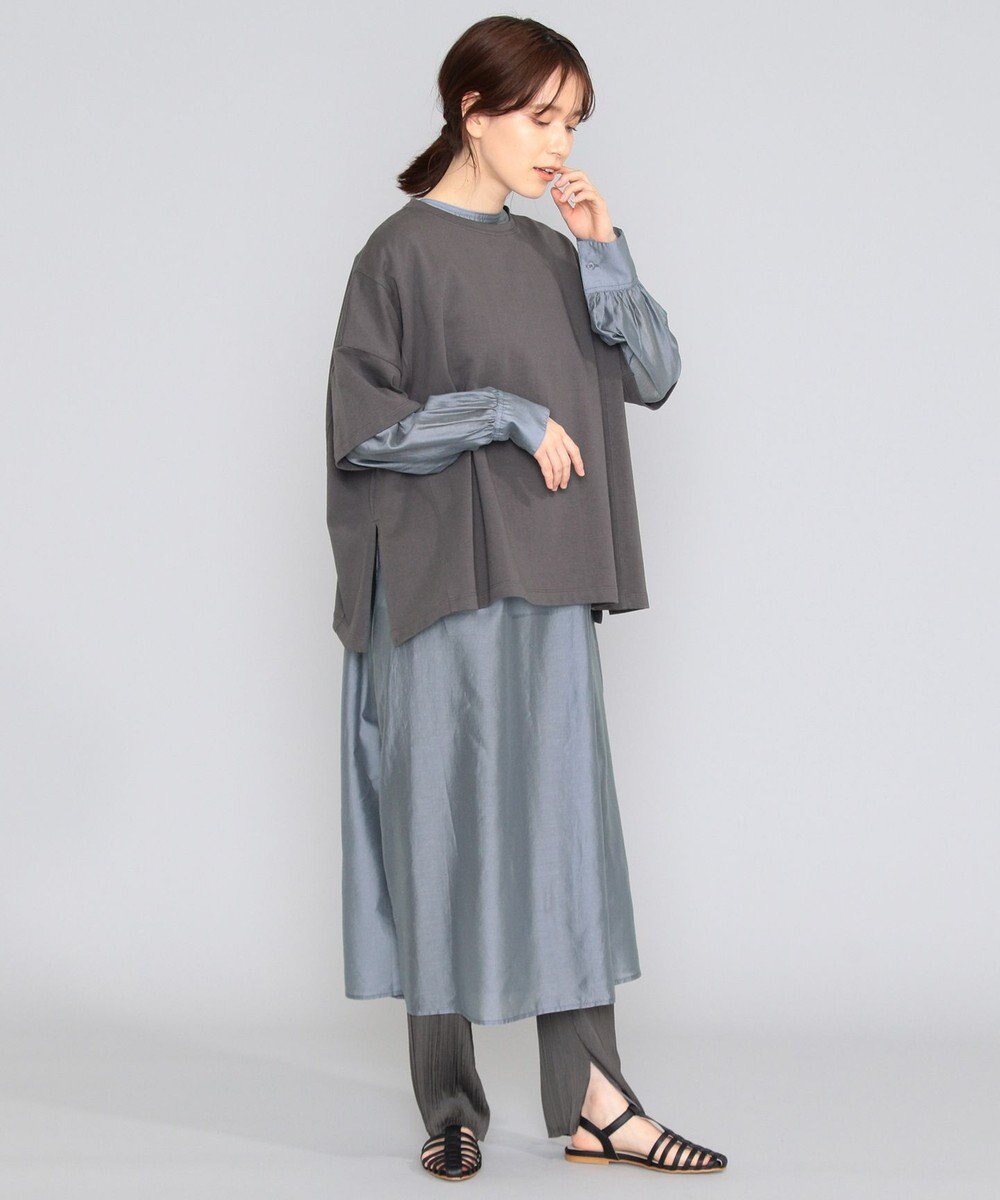 SHARE PARK LADIES 【洗える】アンティークサテンプリーツパンツ 