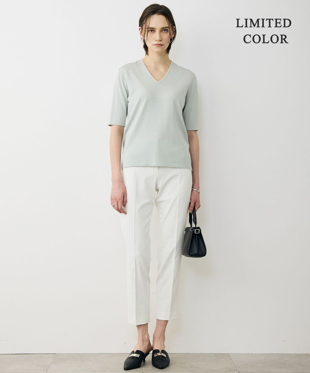 ICB L 【先行予約・WEB限定カラーあり】 シンセティックハイゲージ 半袖Vネックニット 