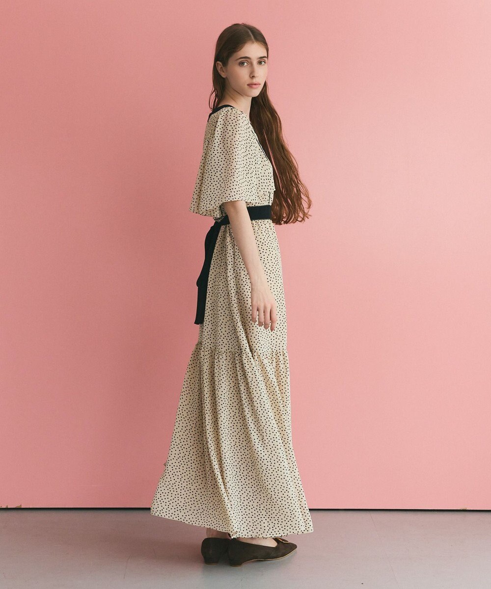 GRACE CONTINENTAL ドットフレアスリーブマキシ 