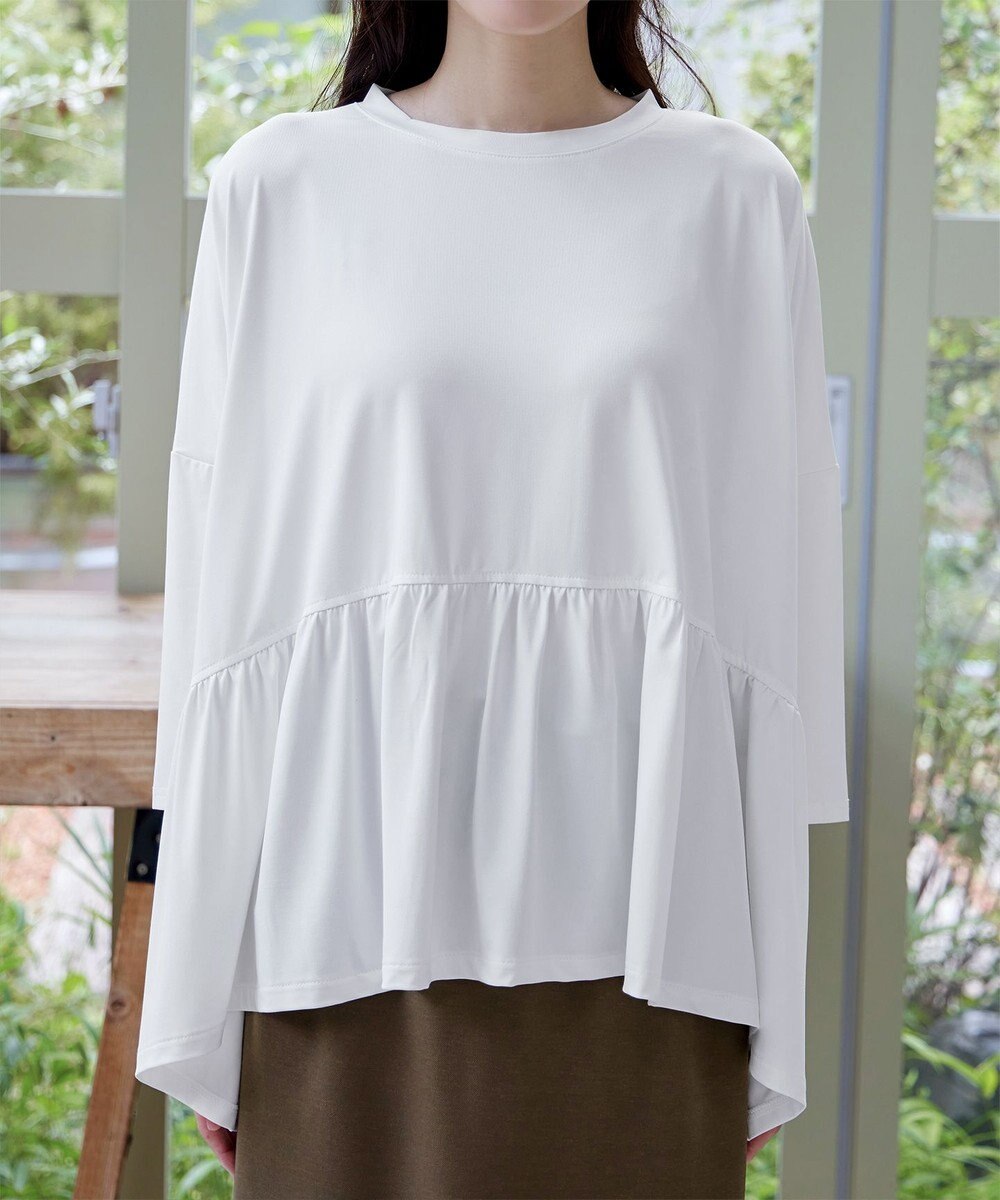 Tiaclasse 【洗える】ギャザーポンチョカットソープルオーバー 