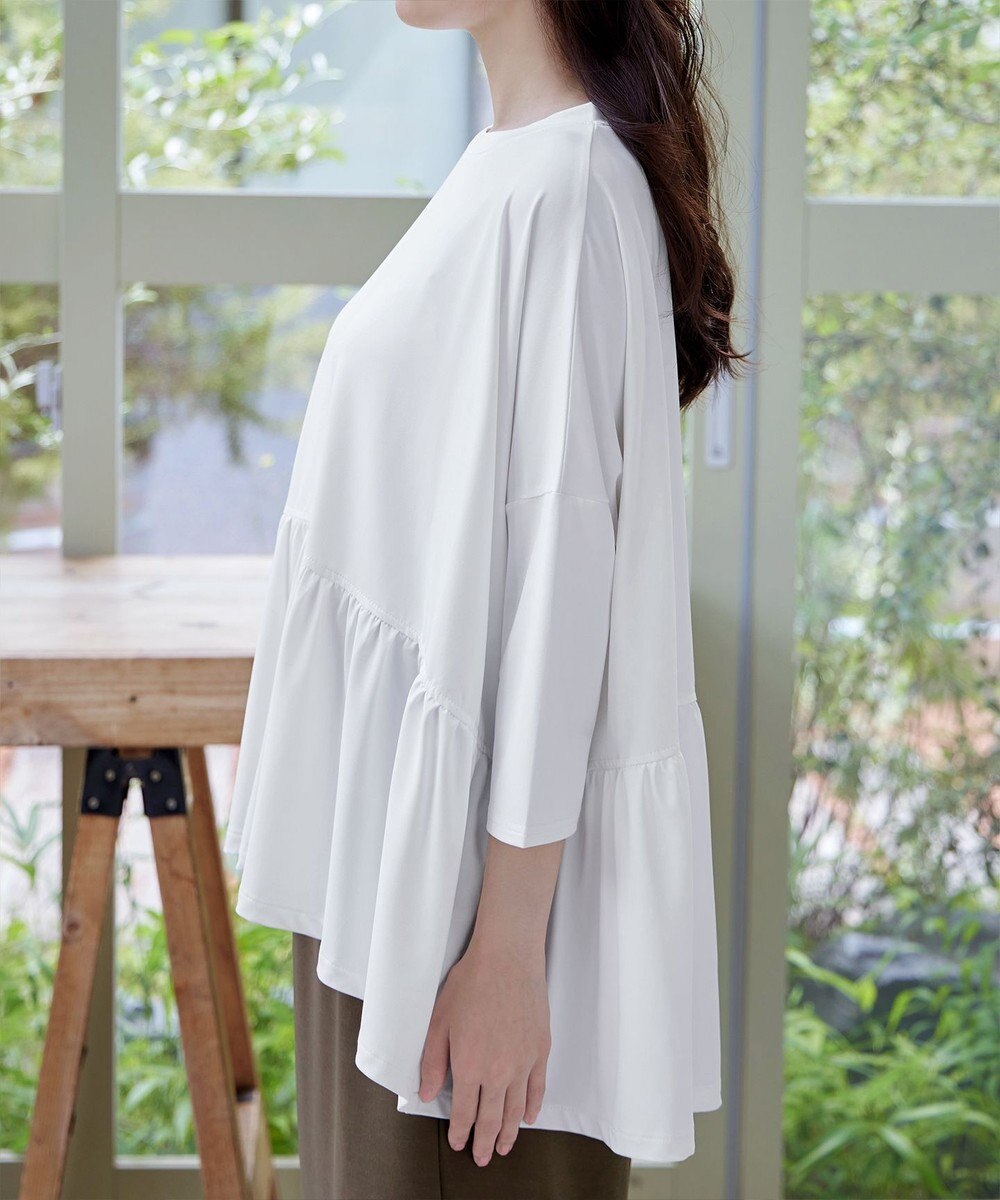 Tiaclasse 【洗える】ギャザーポンチョカットソープルオーバー 