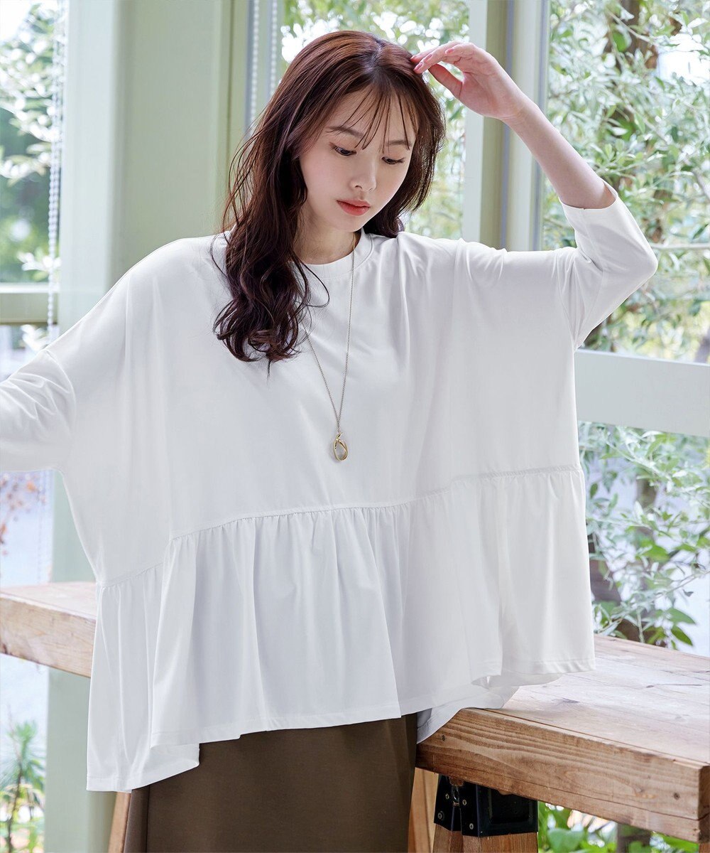 Tiaclasse 【洗える】ギャザーポンチョカットソープルオーバー 