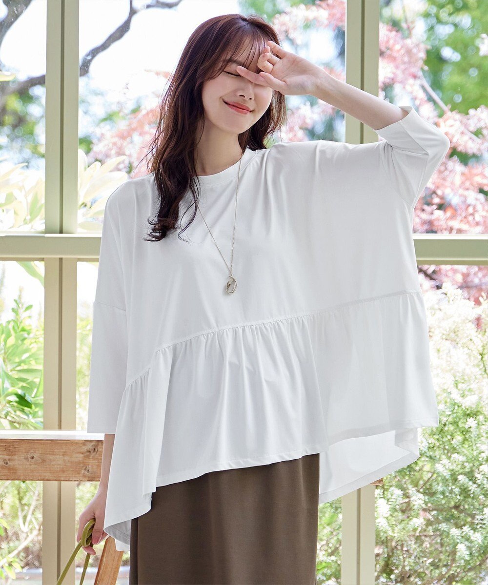 Tiaclasse 【洗える】ギャザーポンチョカットソープルオーバー 