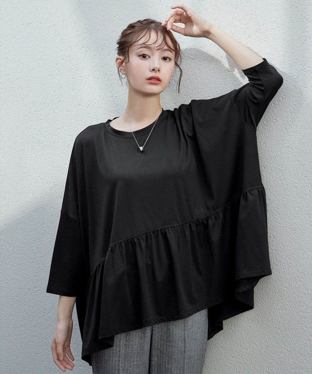 Tiaclasse 【洗える】ギャザーポンチョカットソープルオーバー 