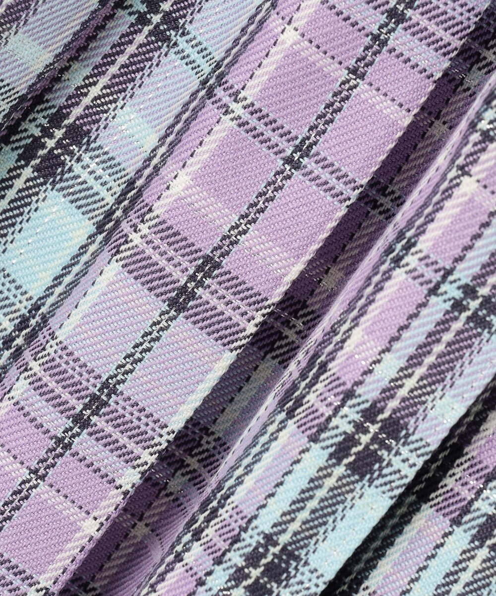 ANY KIDS ラメチェックプリーツスカパン 