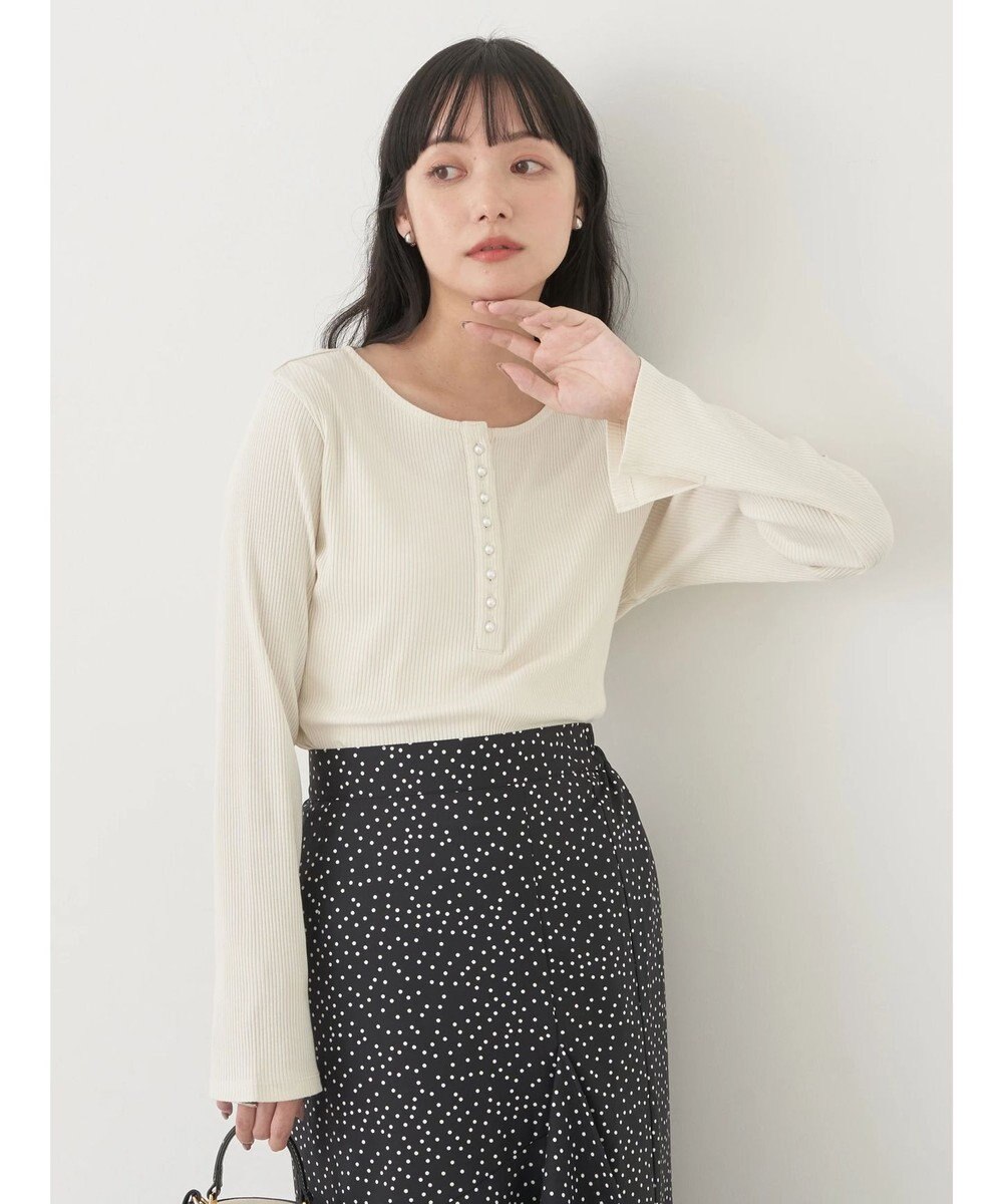 earth music&ecology パールヘンリーリブプルオーバー 