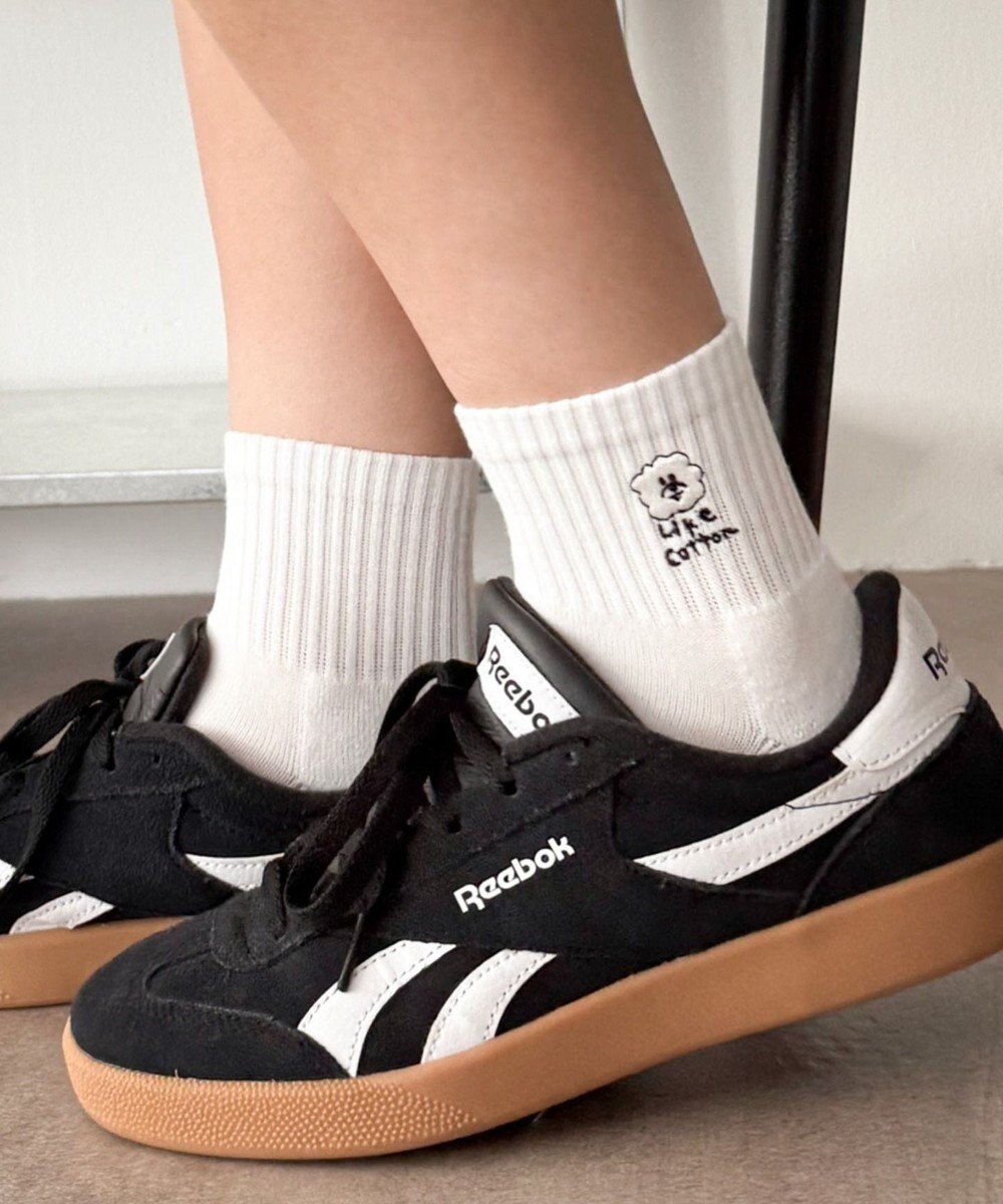 WEGO 手描き風刺繍アンクルパイルソックス 