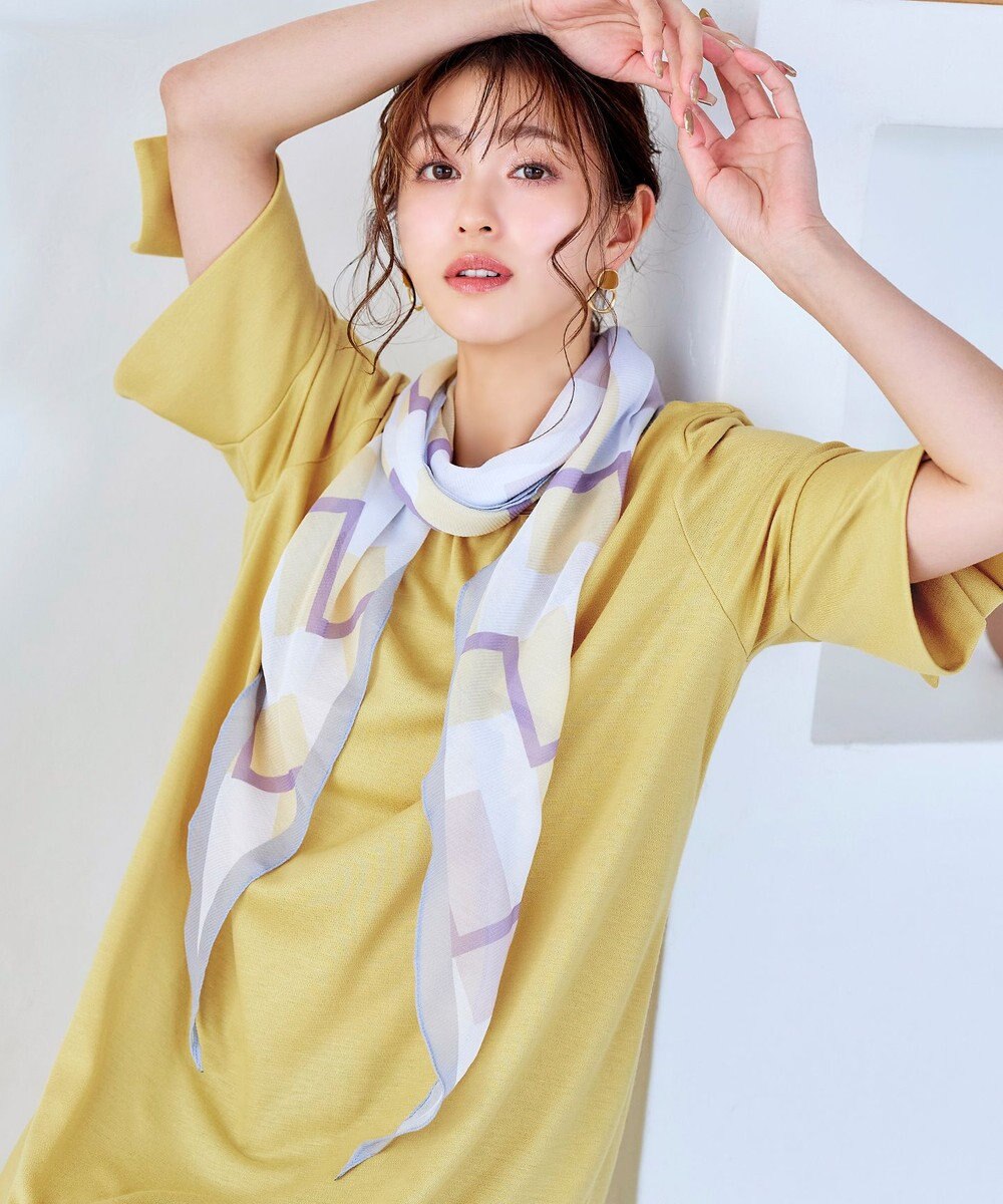 Tiaclasse 【洗える】フレアカフスポンチチュニックブラウス 