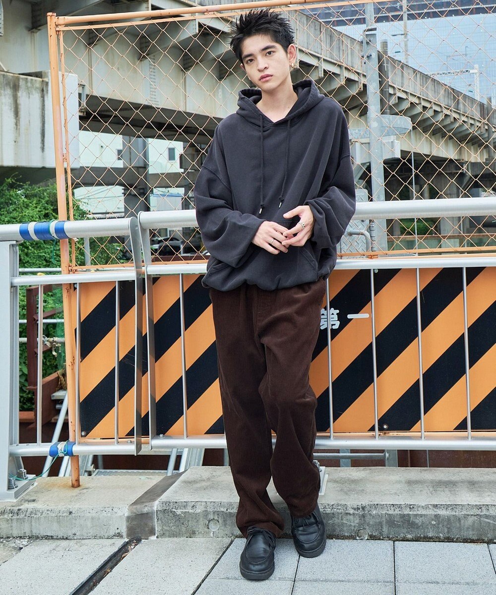 WEGO 【ウエストゴム/ユニセックス着用ITEM】コーデュロイイージーストレートパンツ 