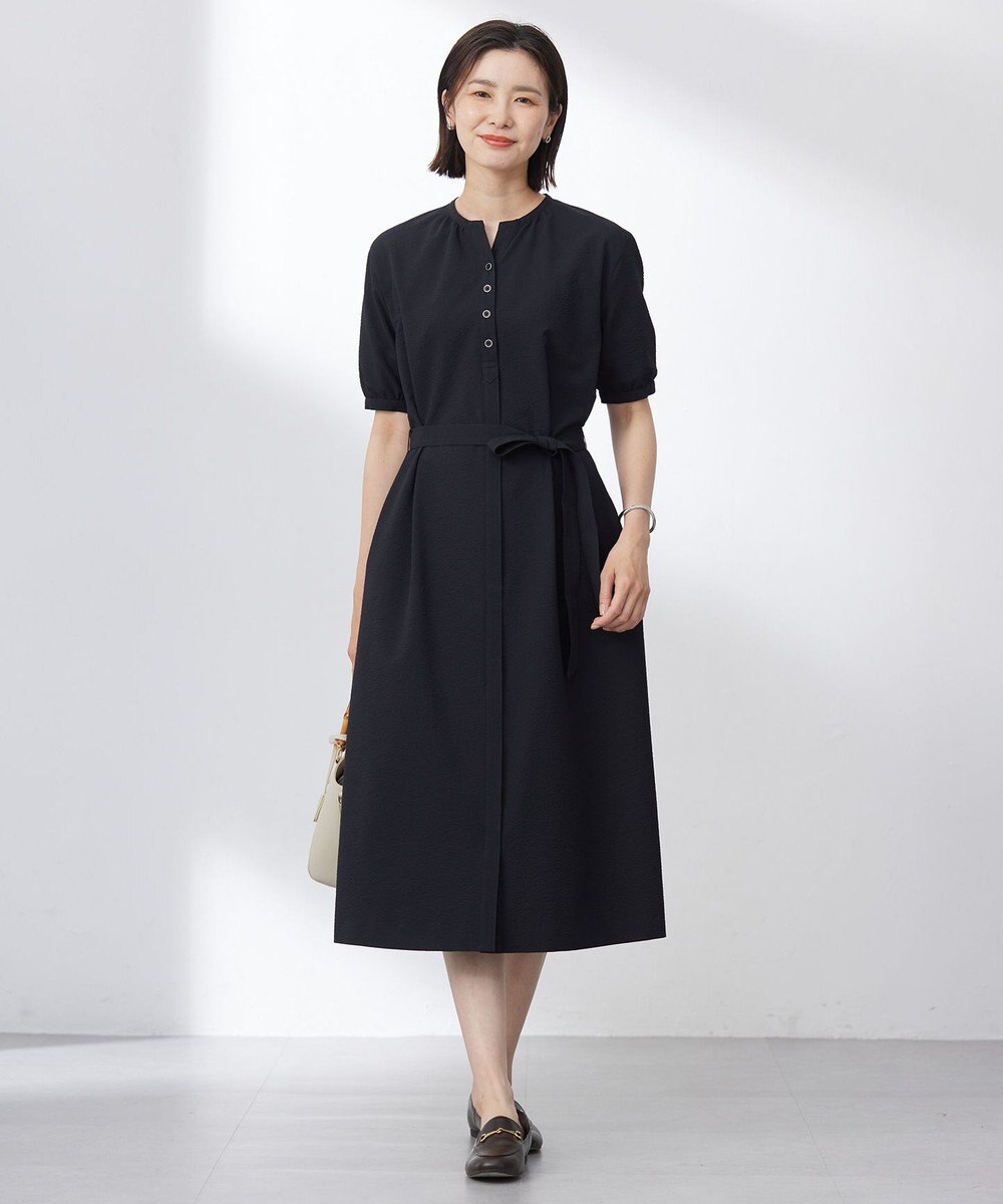 J.PRESS LADIES S 【洗える・吸水速乾】DRYライトサッカー ワンピース 