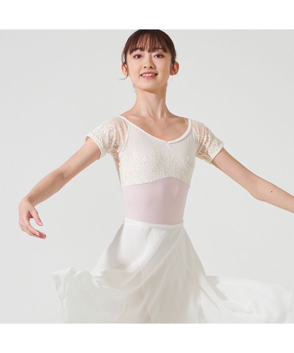 Chacott ◎【Nela ライン】ハーフスリーブレオタード 