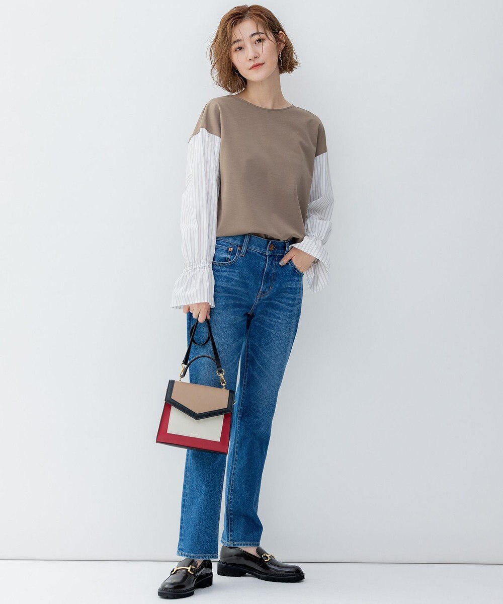 23区 L 【洗える】コンビネーション キャンディースリーブ カットソー 