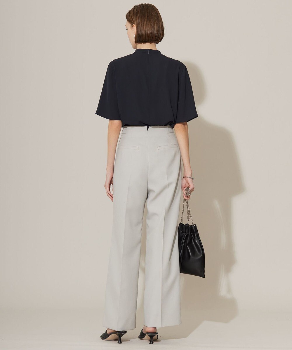 ICB 【接触冷感・UVケア・速乾・洗える】BackSatinAmunzen  5分袖スカーフタイブラウス 