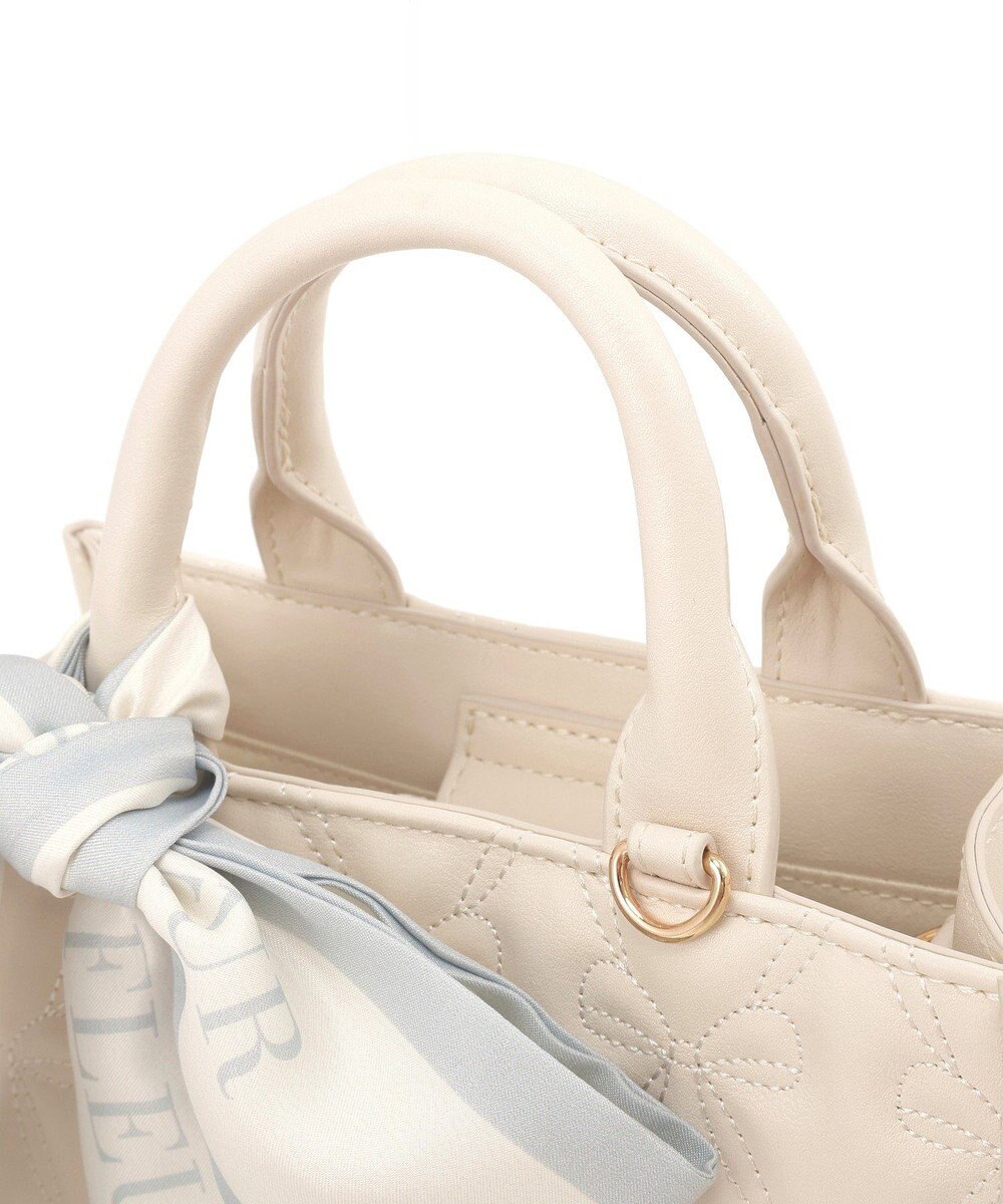 Maison de FLEUR スカーフ付きリボンキルティング2Wayスクエアトート 