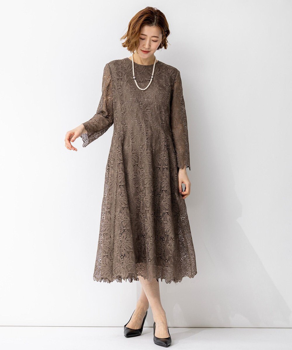 23区 【APPLAUDIR】Brocheリボンブーケレース ドレス 