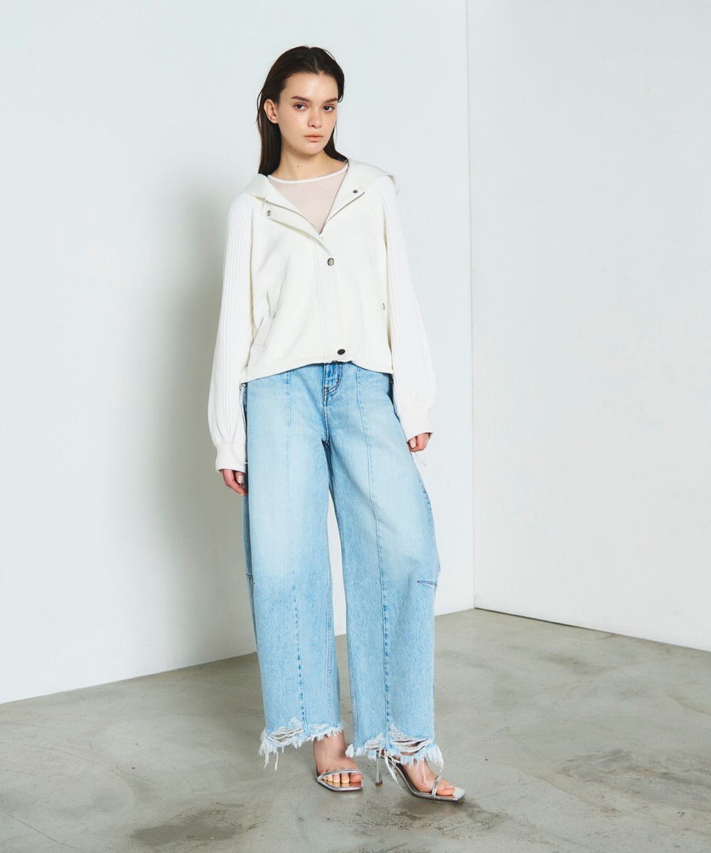 GRACE CONTINENTAL ニットコンビパーカー 