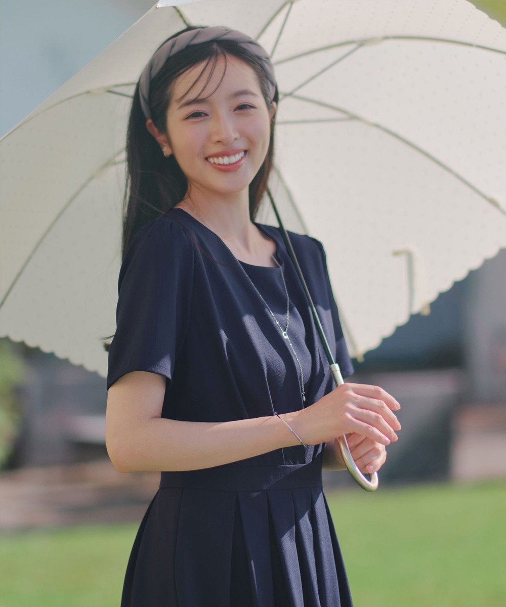 Tiaclasse 【おのののかさん着用】半袖&長袖選べる袖丈・タックフレアワンピース 