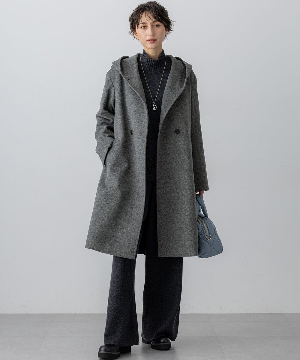 23区 ウールカシミヤビーバー フーデット コート 