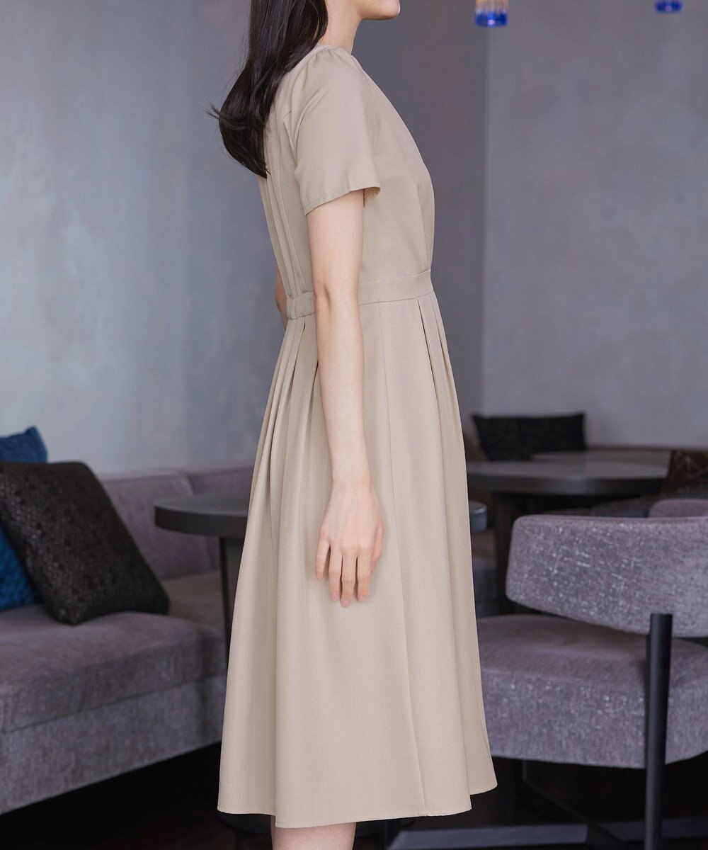 Tiaclasse 【おのののかさん着用】半袖&長袖選べる袖丈・タックフレアワンピース 