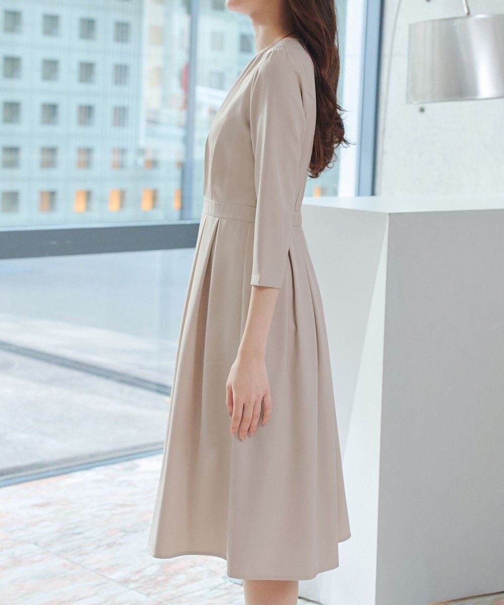 Tiaclasse 【おのののかさん着用】半袖&長袖選べる袖丈・タックフレアワンピース 