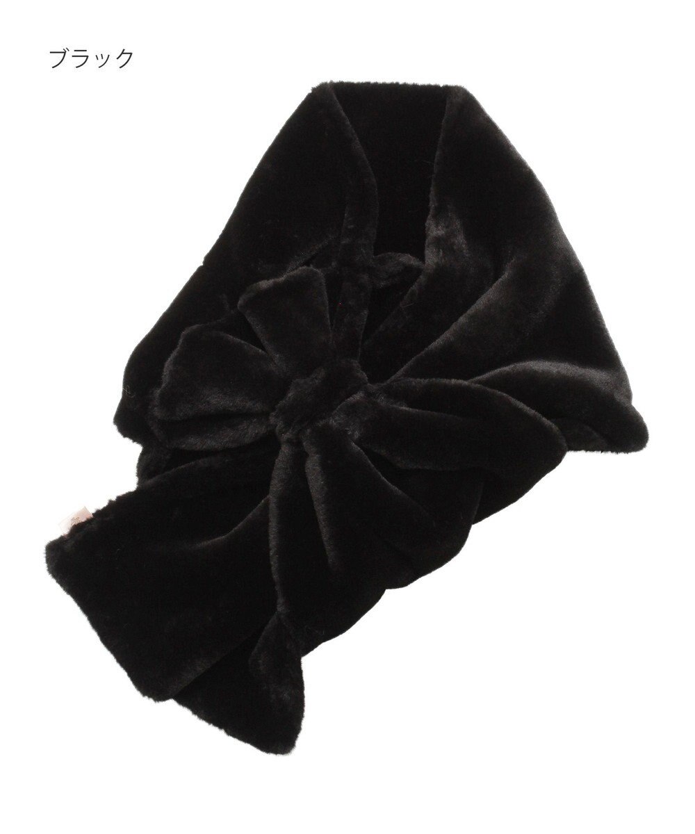 MOONBAT 【WEB限定ラッピング袋付】PAUL & JOE ACCESSOIRES フェイクファービッグリボンマフラー 