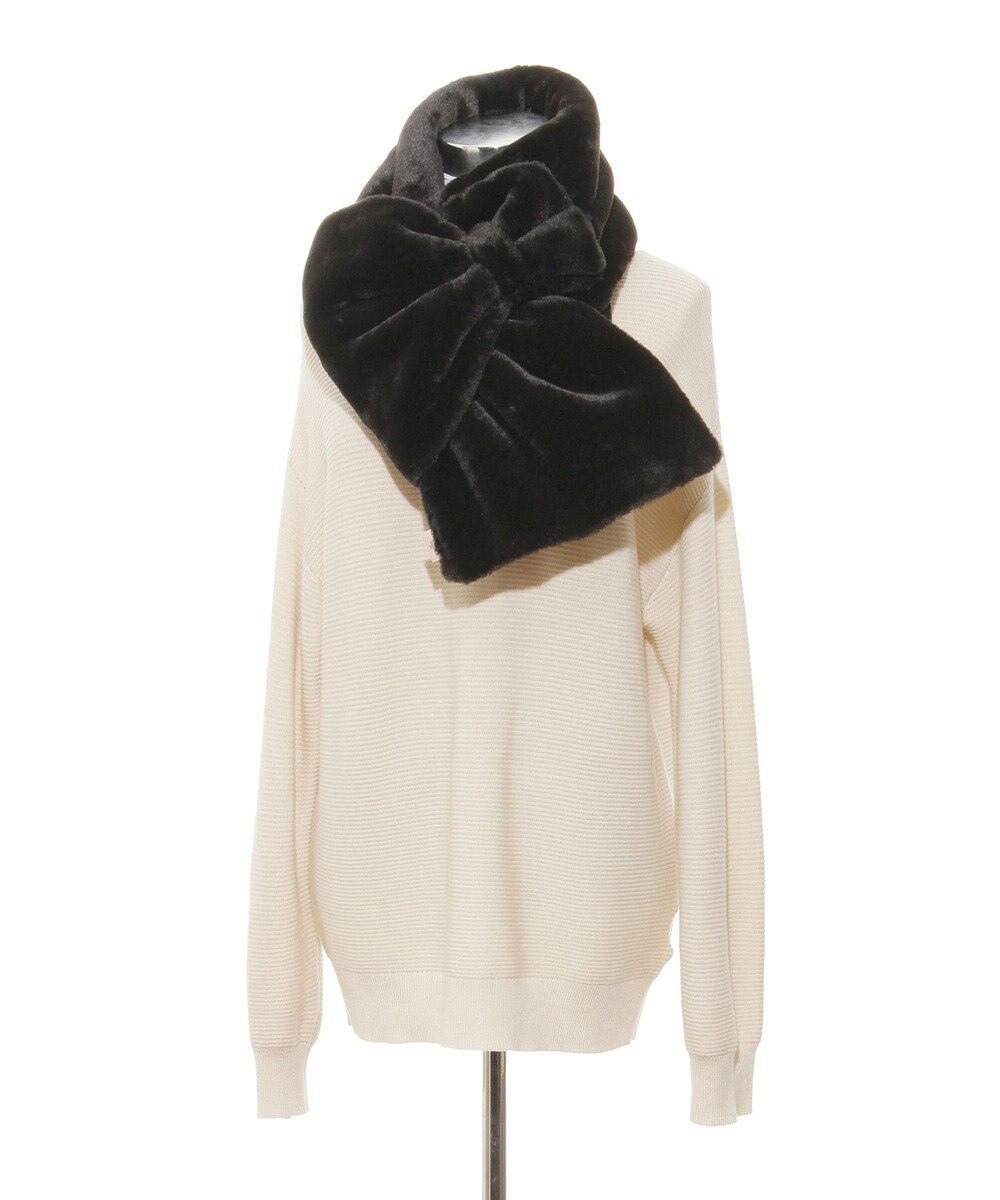 MOONBAT 【WEB限定ラッピング袋付】PAUL & JOE ACCESSOIRES フェイクファービッグリボンマフラー 