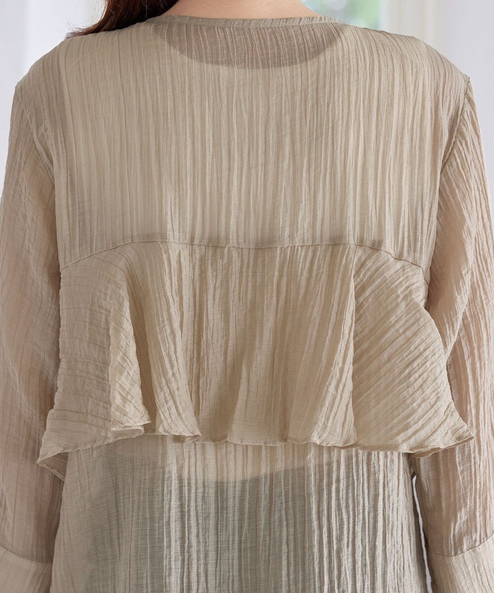 Tiaclasse 【洗える】楊柳バックフリルブルゾン 