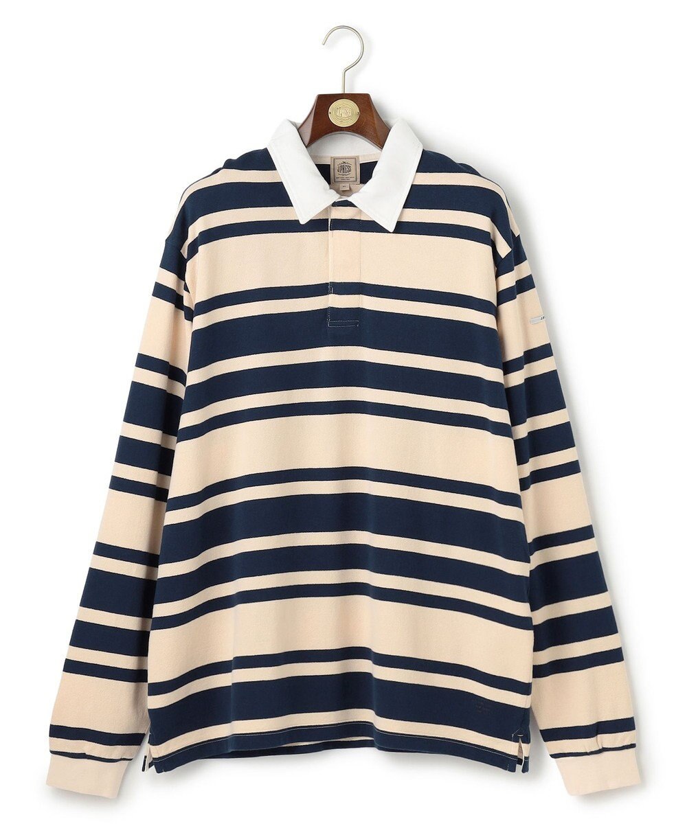 J.PRESS MEN 【KING SIZE】ソフトタッチコットンマルチボーダー ラガーポロシャツ 