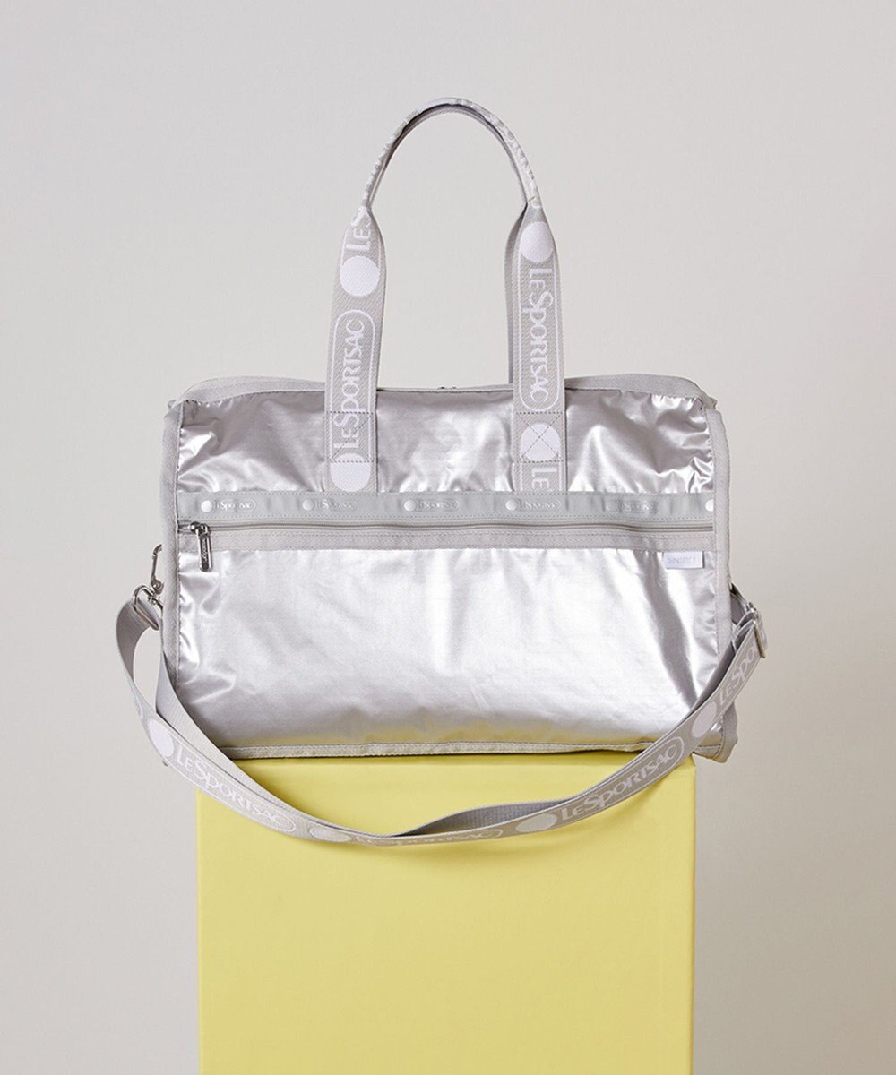 LeSportsac DELUXE MED WEEKENDER MH/ロゴジャガードシルバースナイデル 