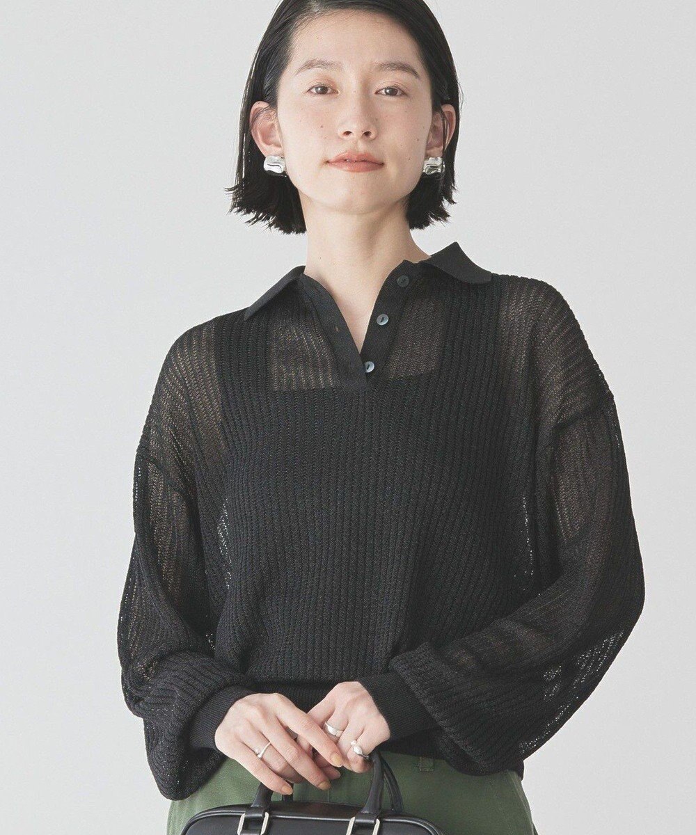 AMERICAN HOLIC メタルライクニットポロ 