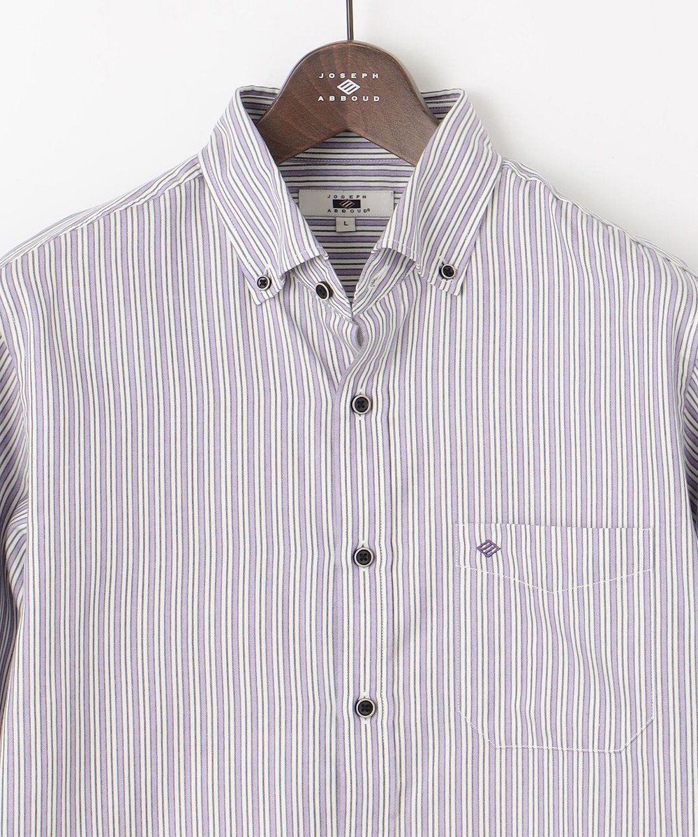 JOSEPH ABBOUD 【柔らか・光沢感】コットンビエラストライプ シャツ 