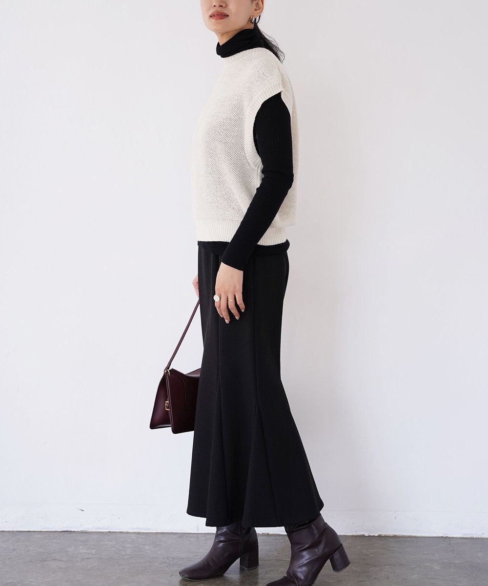 TOQUE 〈大草直子さんアドバイザー〉ベビーアルパカ×シルクハニカムニットフレンチトップス 