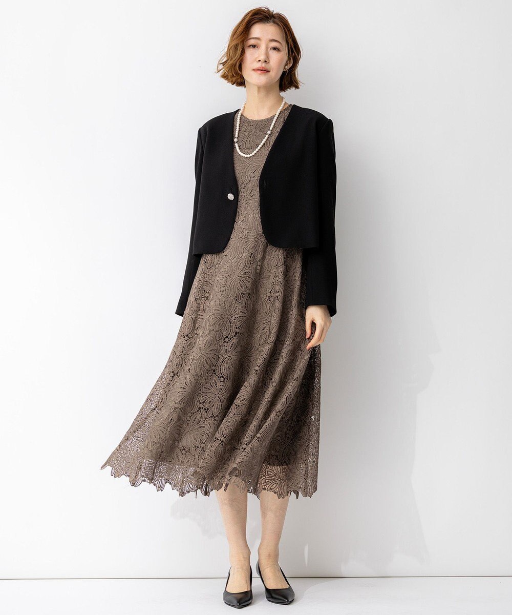 23区 【APPLAUDIR】Brocheリボンブーケレース ドレス 